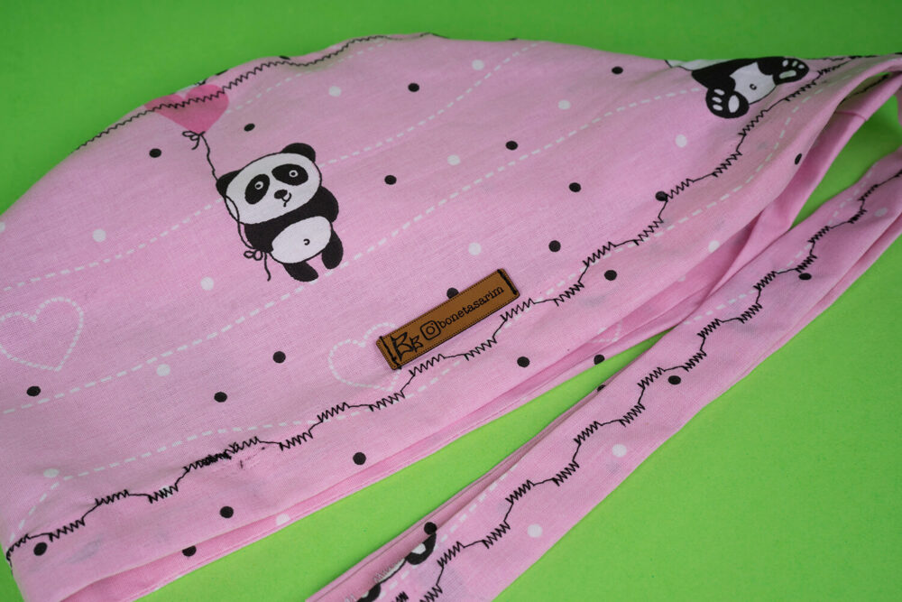 Pembe Panda Desenli Cerrahi Bone BB-0154 - Görsel 2