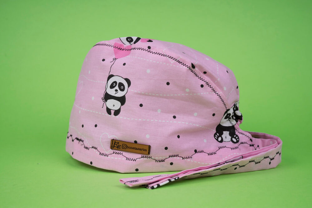 Pembe Panda Desenli Cerrahi Bone BB-0154
