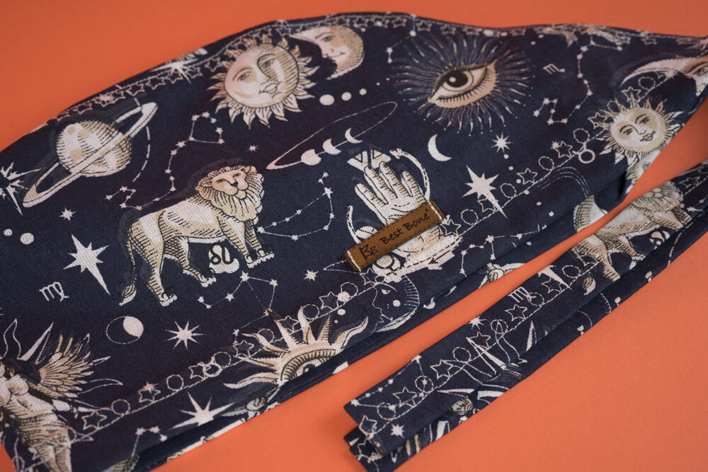 Lacivert Astroloji Desenli Cerrahi Bone - Görsel 2