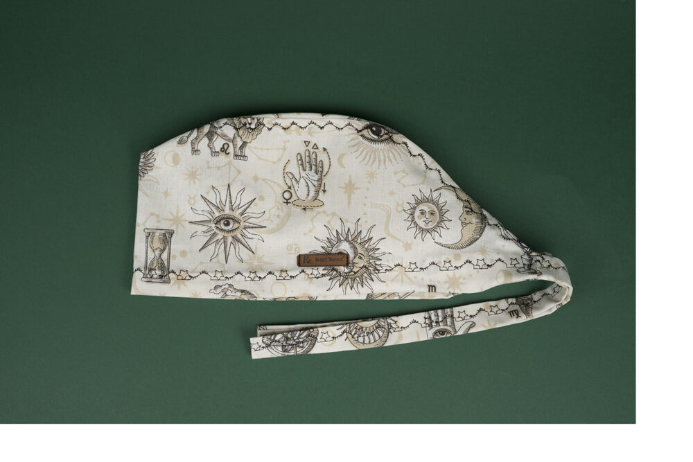 Krem Astroloji Desenli Cerrahi Bone - Görsel 3