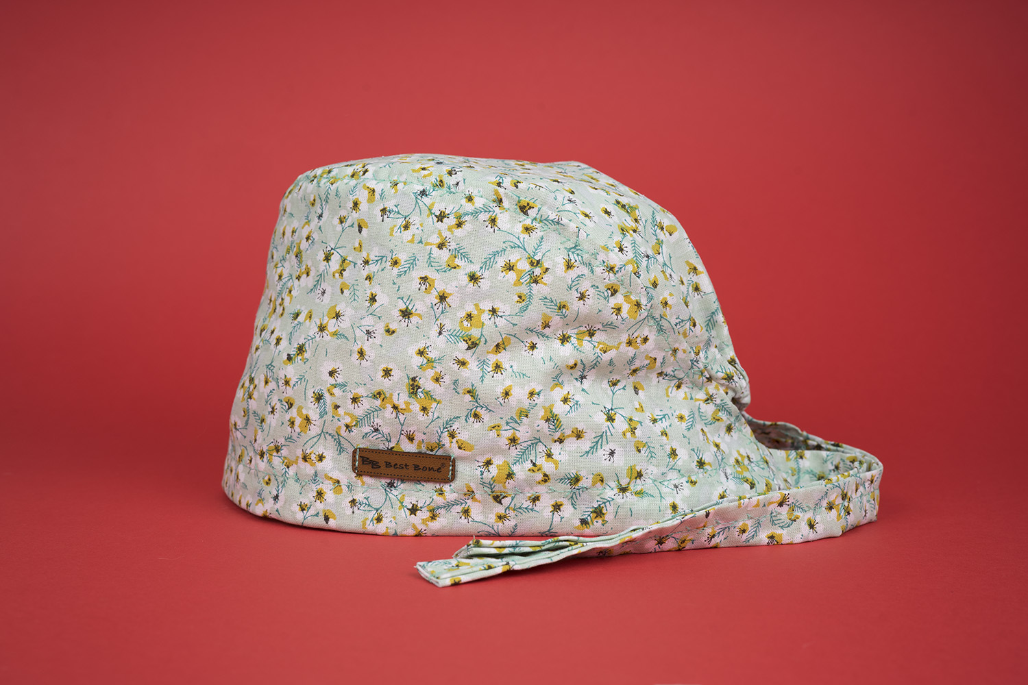 Mint Çiçekler Desenli Cerrahi Bone